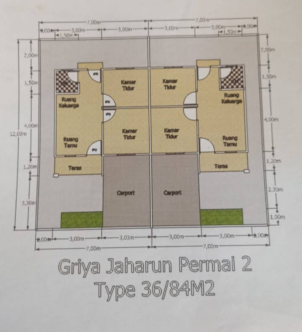 foto denah rumah tipe 36 perumahan GRIYA JAHARUN PERMAI 2