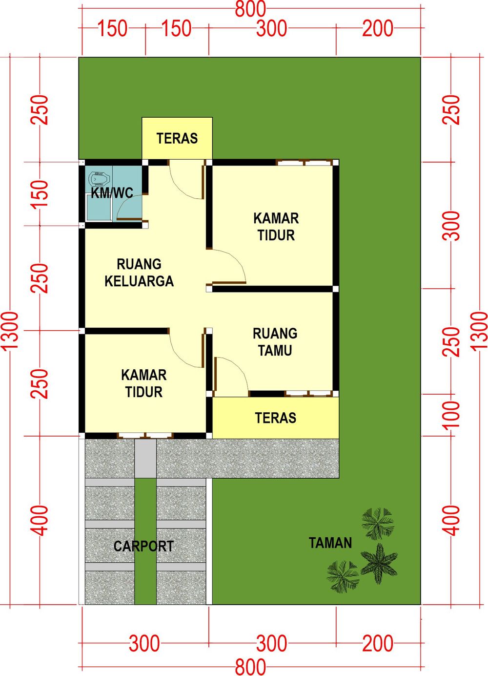 foto denah rumah tipe 36/104 perumahan Bintang Kalukubula Residence