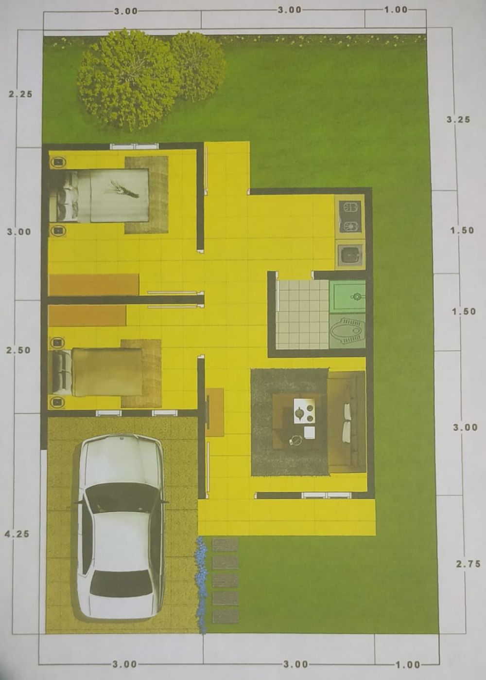 foto denah rumah tipe 36/91 perumahan MADANI RESIDENCE