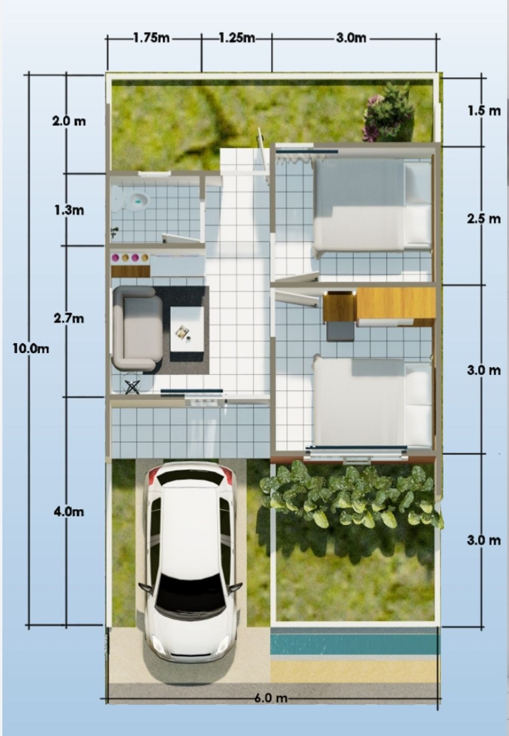 foto denah rumah tipe KOMERSIL - HOOK 111 perumahan DUTALAND RESIDENCE