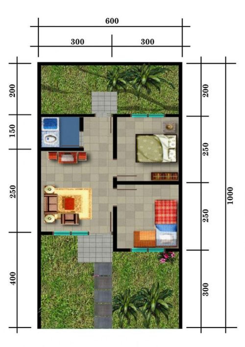 foto denah rumah tipe 32/62 perumahan GRIYA SYARIAH