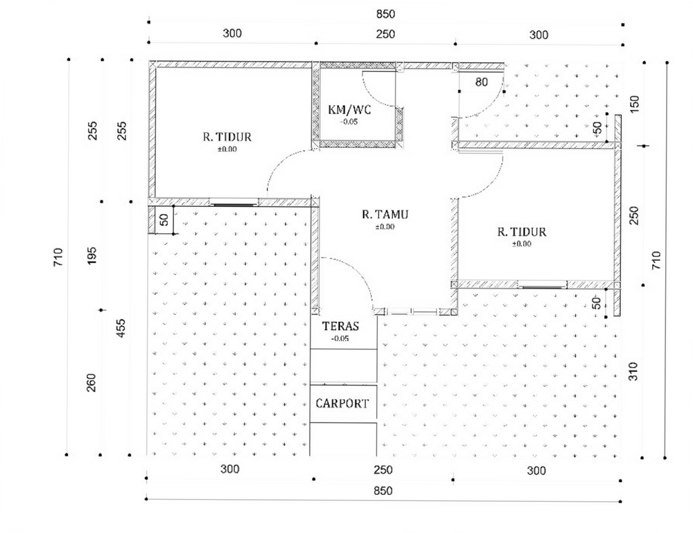 foto denah rumah tipe 27/60 perumahan Trusmiland Klayan 1