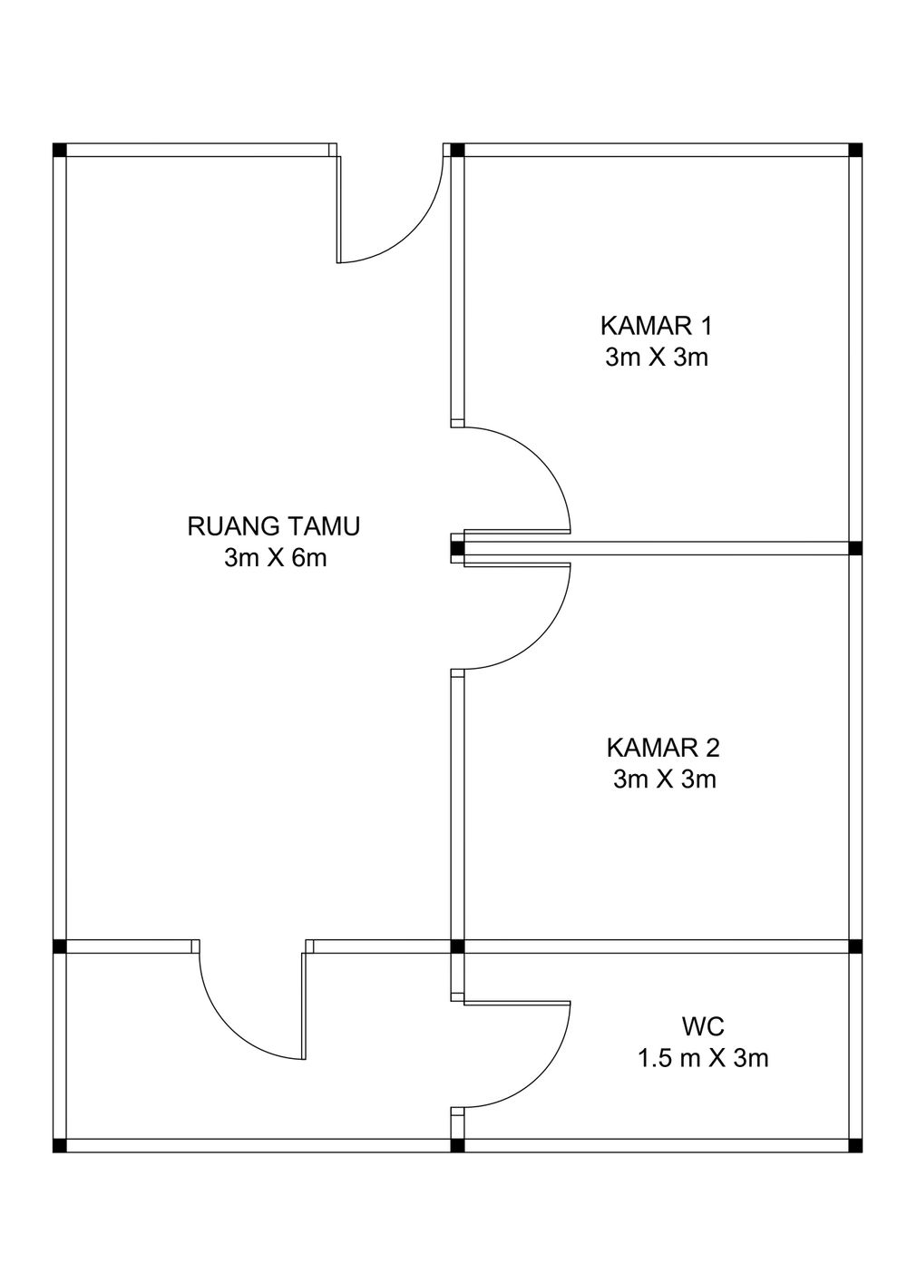 foto denah rumah tipe 36 perumahan GREEN KHARISMA MAHLIGAI