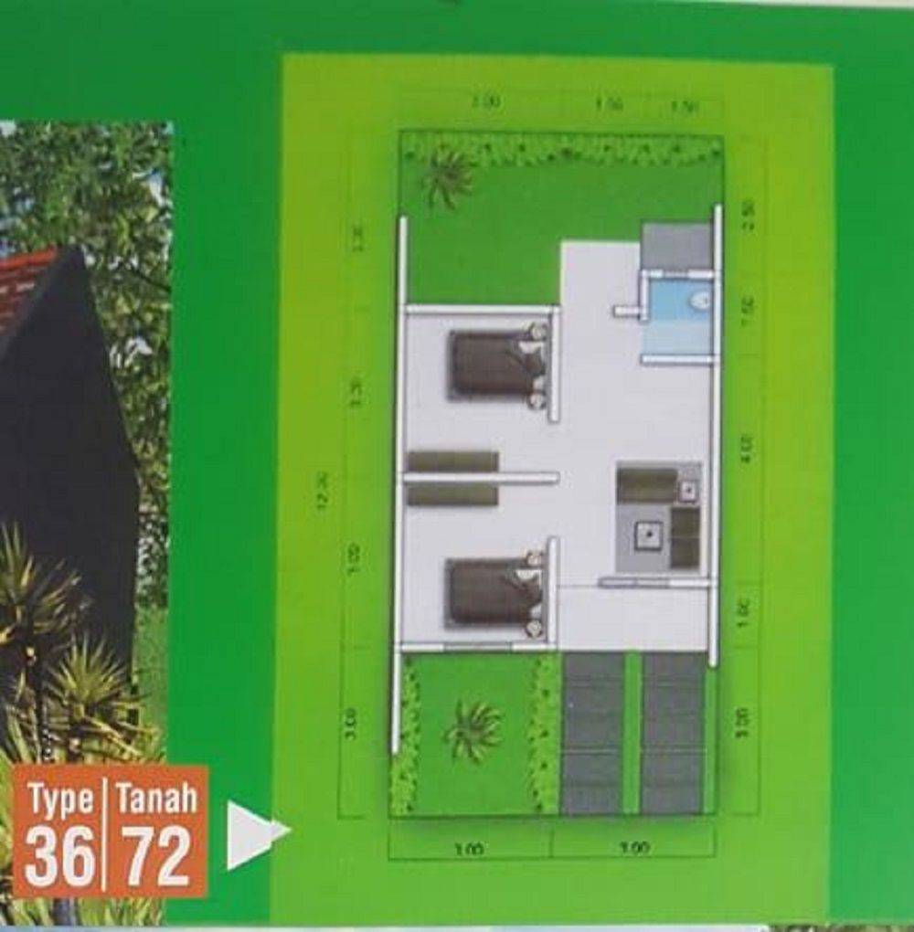 foto denah rumah tipe 33 perumahan Puri Sukasari Permai