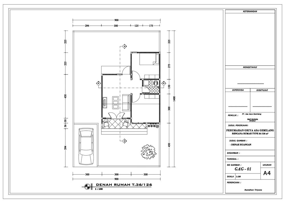 foto denah rumah tipe 36 perumahan GRIYA ASA GEMILANG