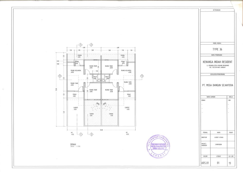 foto denah rumah tipe 36 perumahan kenanga indah residence