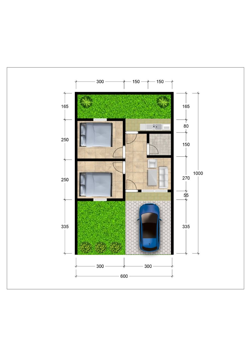 foto denah rumah tipe 30 perumahan TAMAN MANGUNJIWAN 4