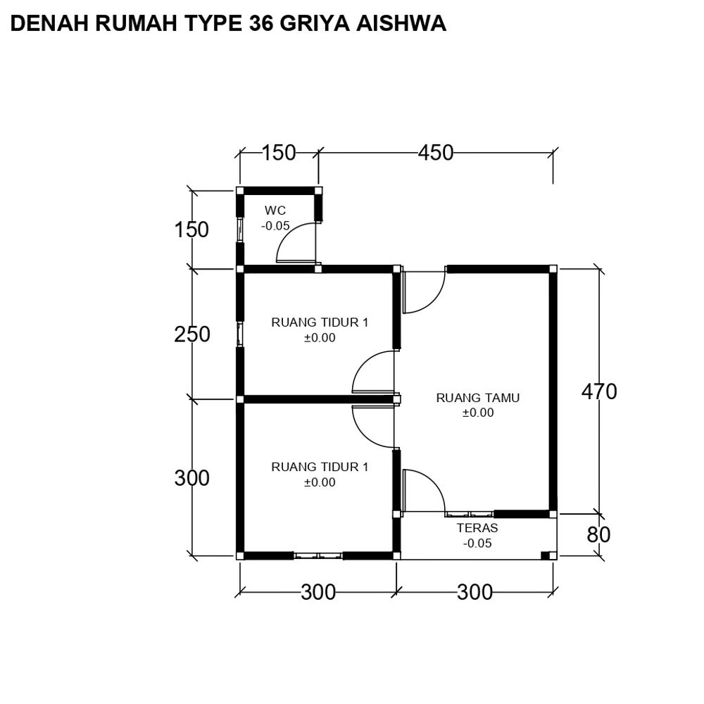 foto denah rumah tipe 36 perumahan GRIYA AISHWA