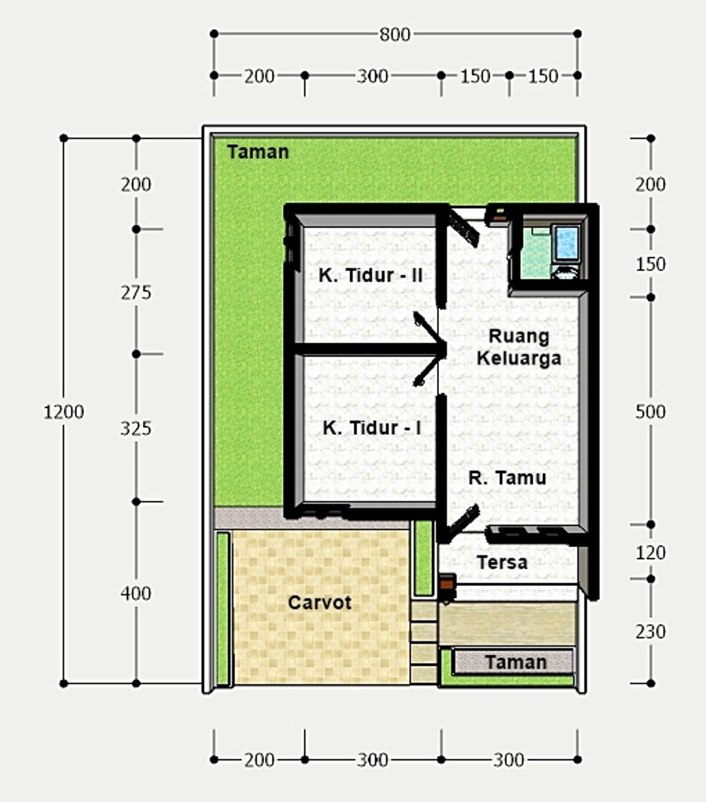 foto denah rumah tipe 45 perumahan ASRA RESIDENCE