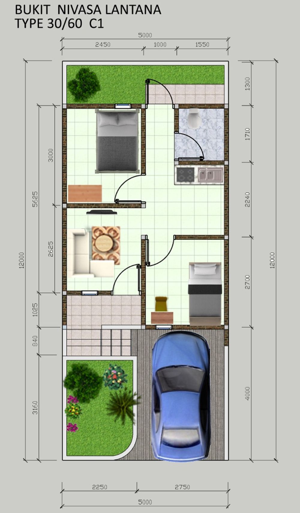 foto denah rumah tipe C Subsidi perumahan BUKIT NIVASA LANTANA