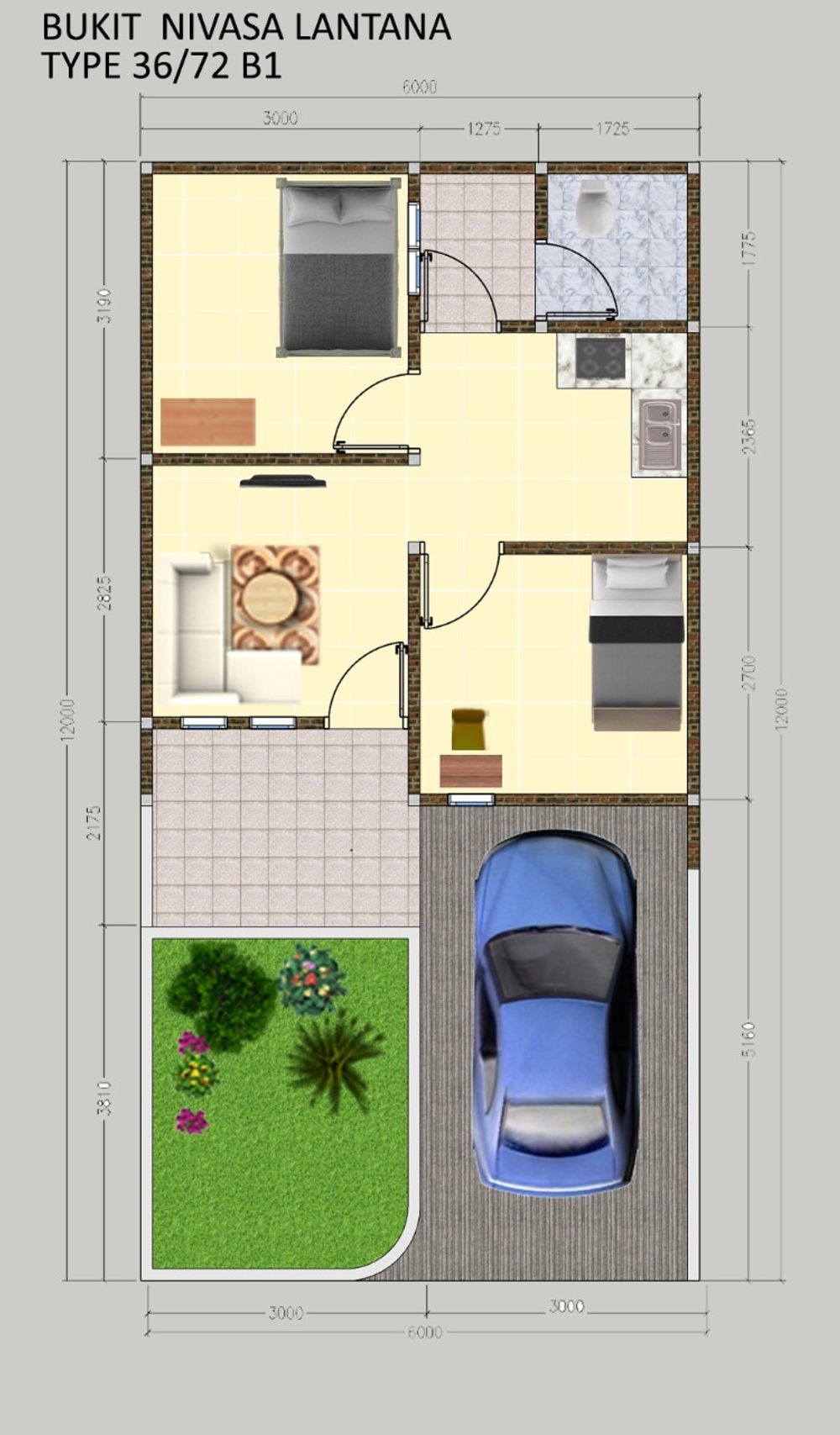foto denah rumah tipe Blok B4 Komersil perumahan BUKIT NIVASA LANTANA