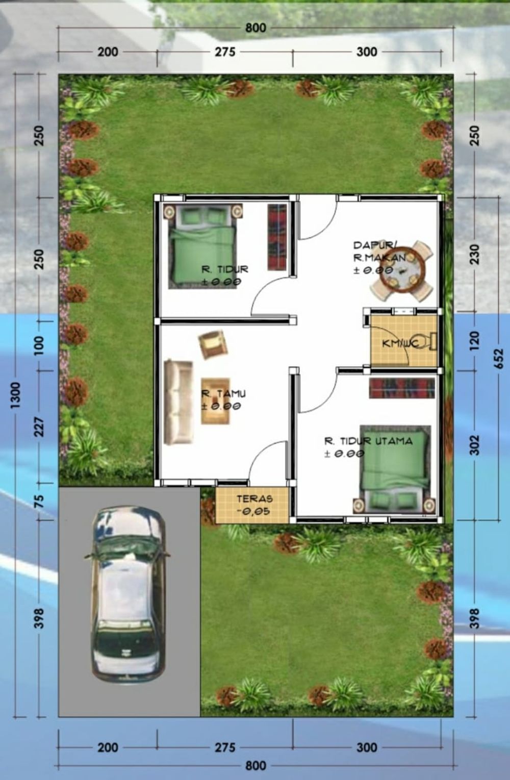 foto denah rumah tipe 36 M2 perumahan RAFA RESIDENCE