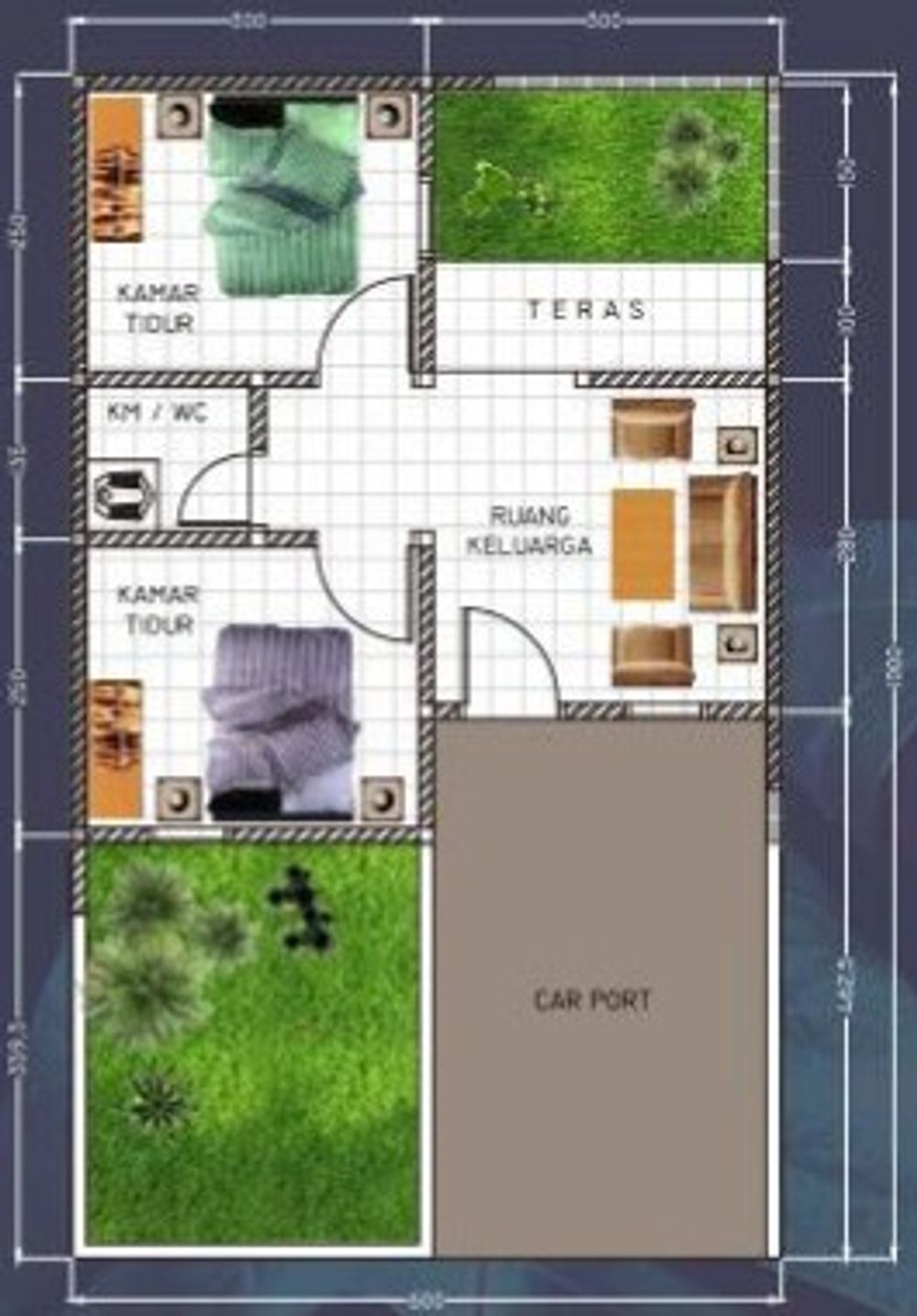 foto denah rumah tipe 27/60 perumahan CITRA MULYA RAYA 1