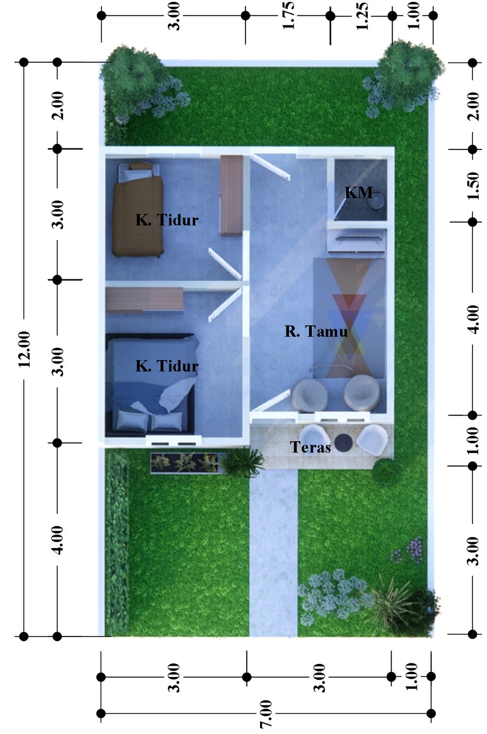 foto denah rumah tipe 36 perumahan ARFEN RESIDENCE II