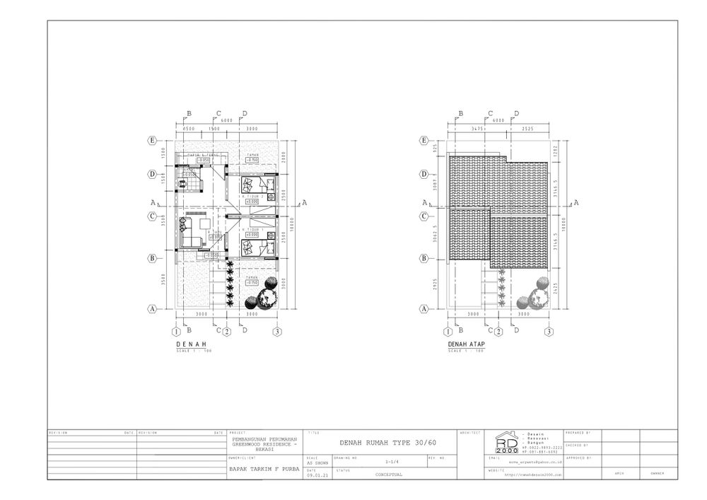 foto denah rumah tipe 30/60 perumahan Green Srimahi Residence 2