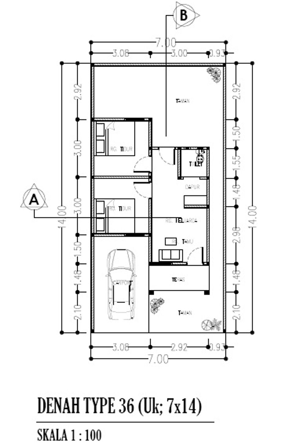 foto denah rumah tipe 36 perumahan ALTOS RESIDENCE