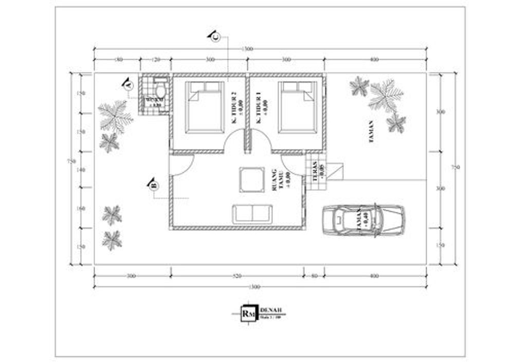 foto denah rumah tipe 36 M2 perumahan Griya 21 lampareng