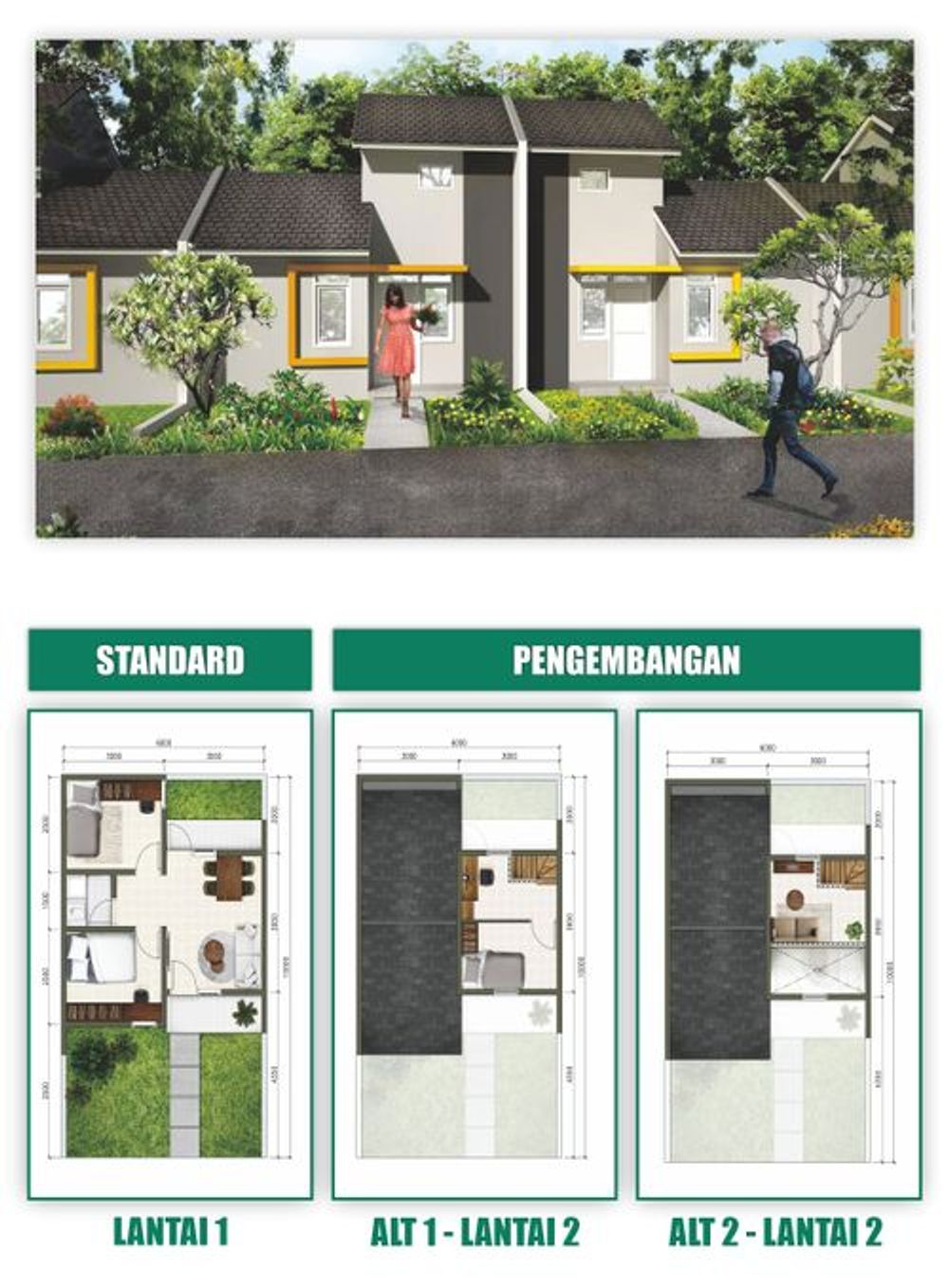 foto denah rumah tipe Ubud perumahan AZALEA GARDEN TANGERANG TAHAP 3