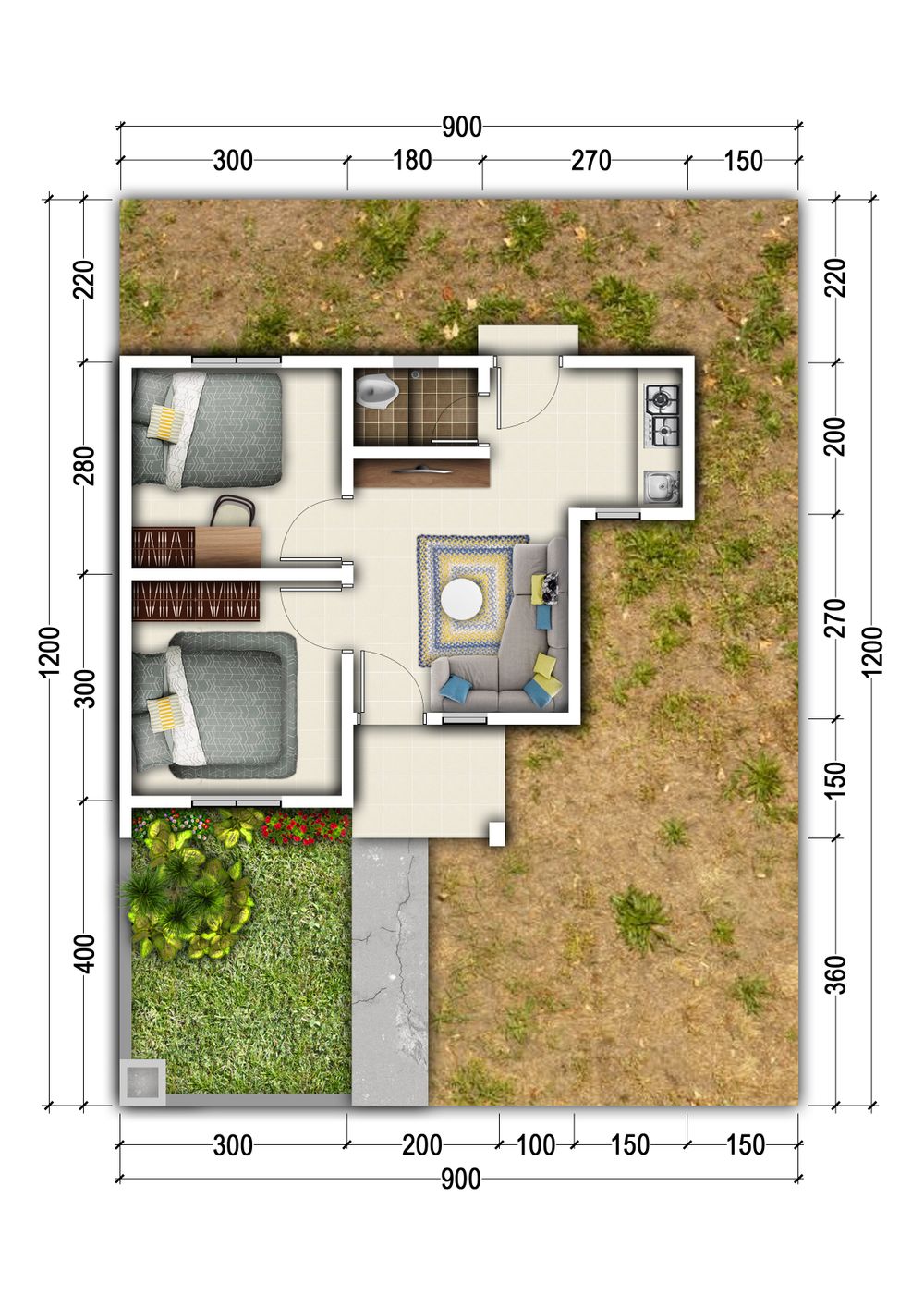 foto denah rumah tipe 36 perumahan DEMPO RESIDENCE