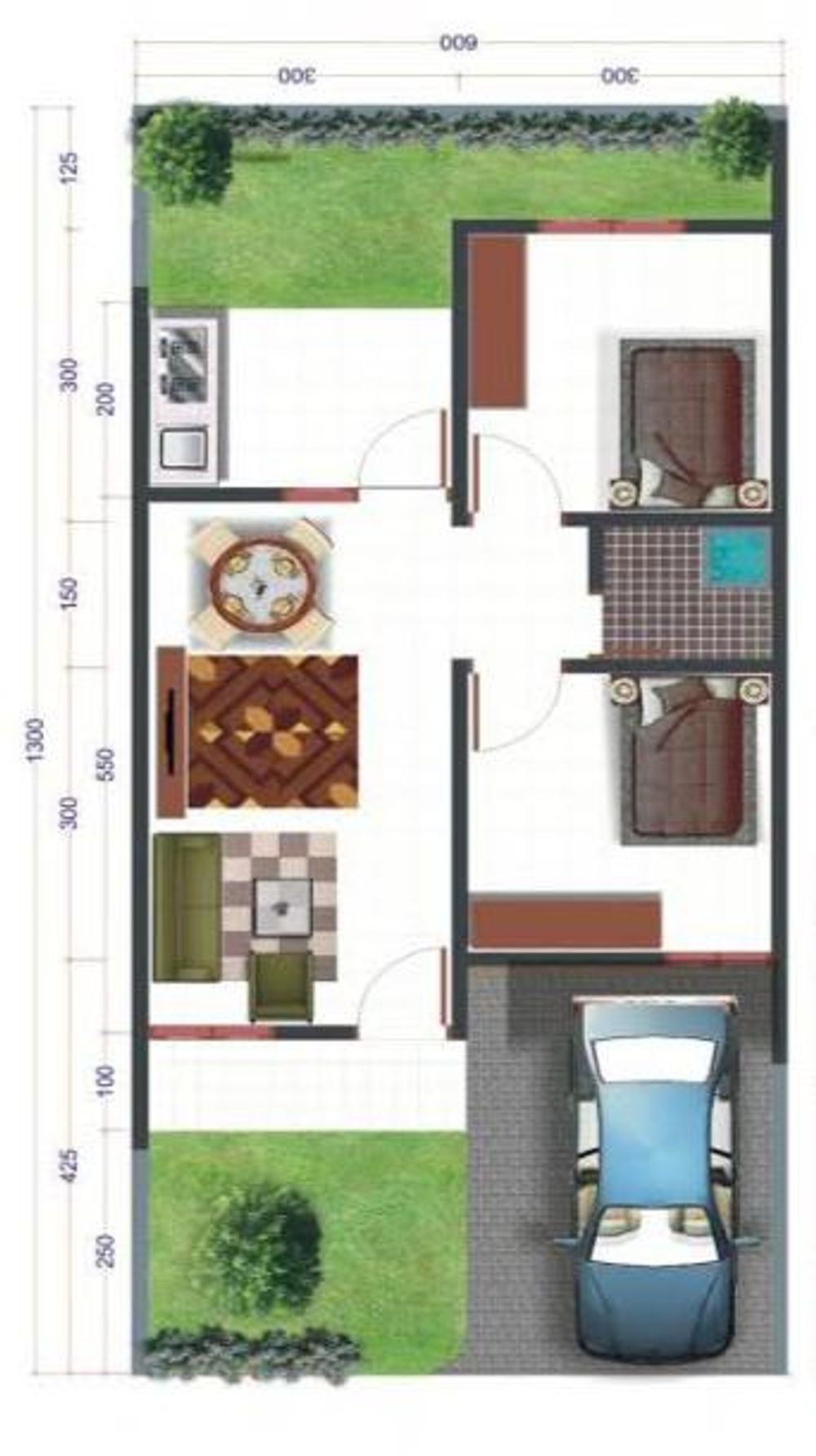 foto denah rumah tipe 36/81 perumahan Grand Ramunia Residence