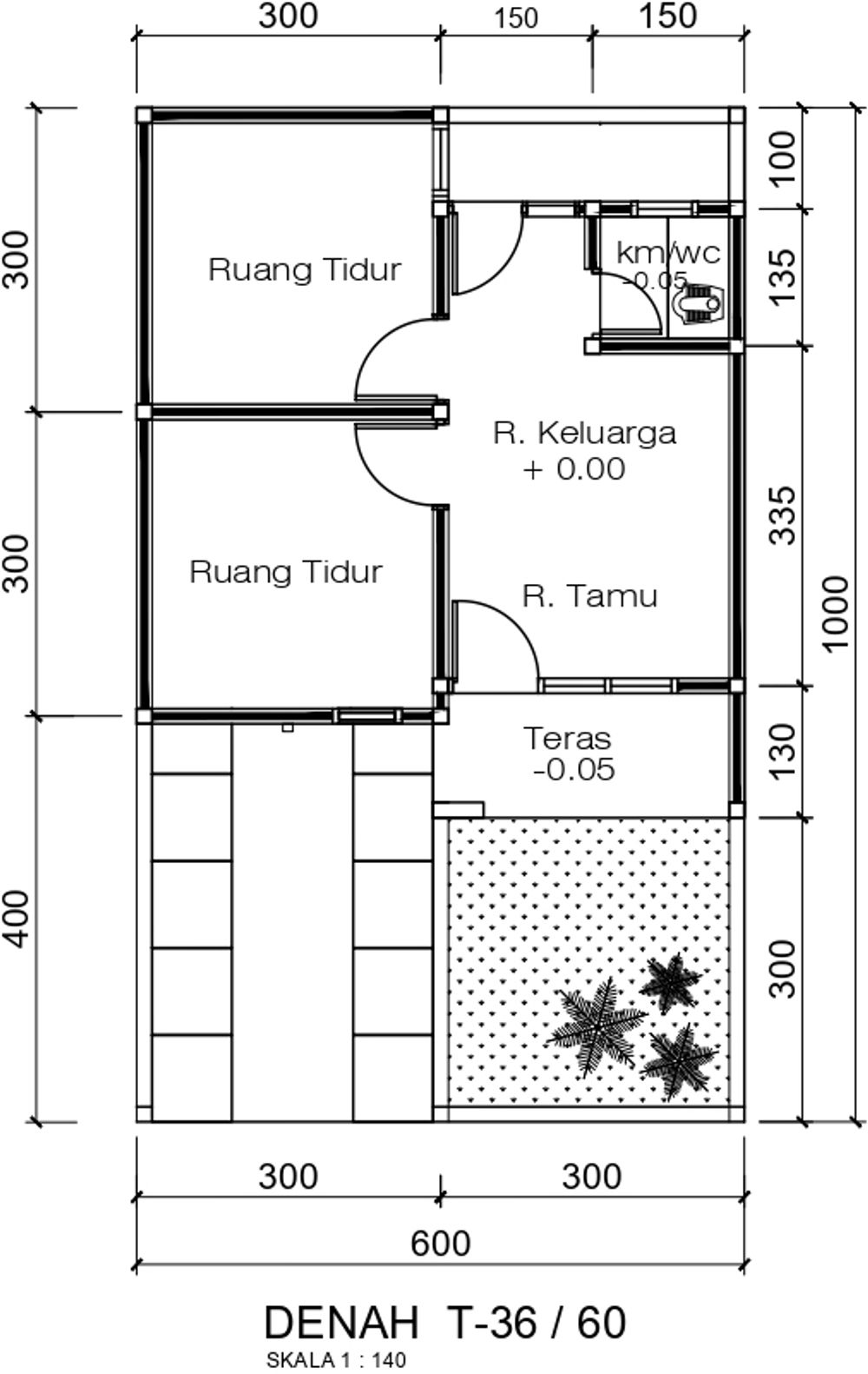 foto denah rumah tipe 36/60 perumahan GRIYA ASRI KEDUNGRANDU