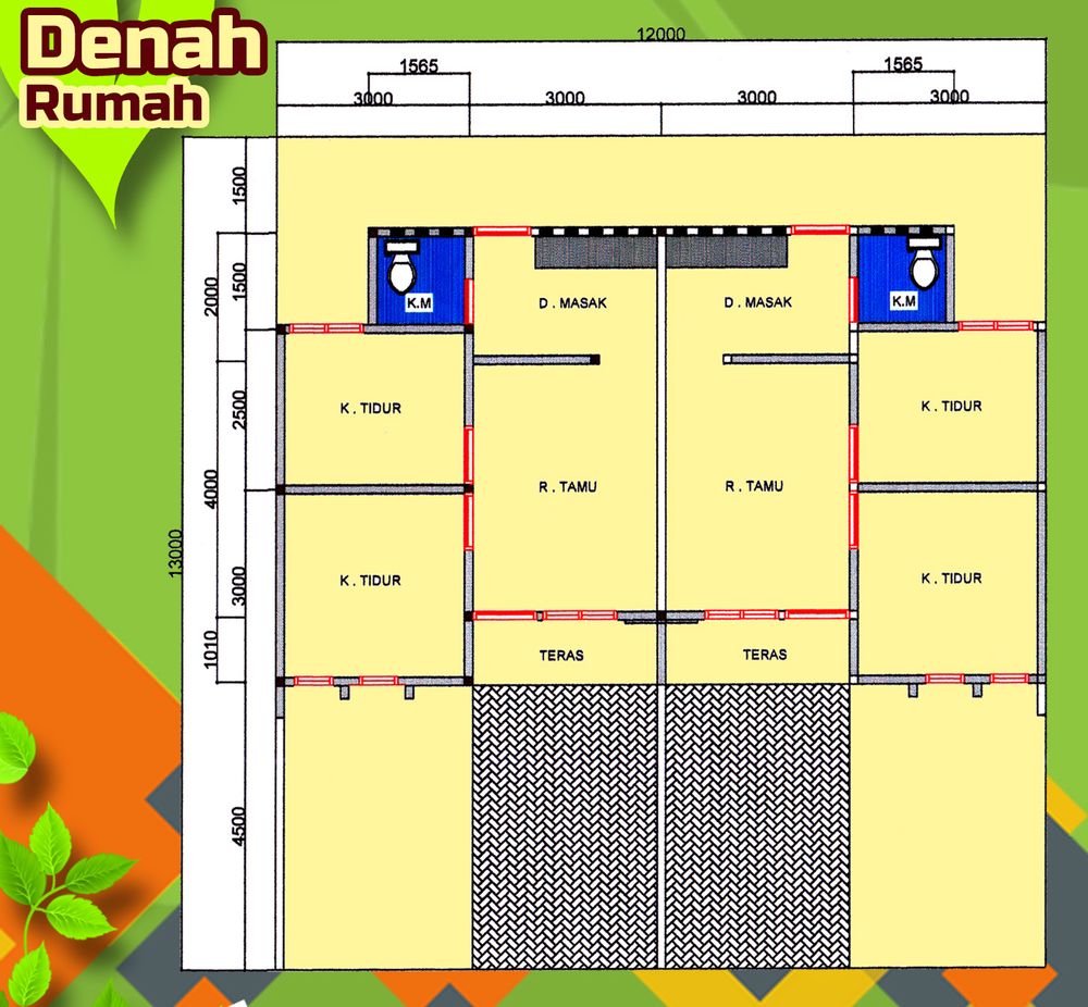 foto denah rumah tipe 36/78 perumahan MORO ASRI RESIDENCE 1