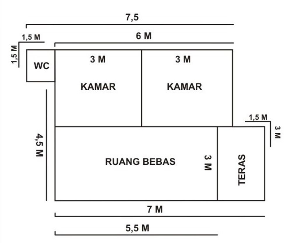 foto denah rumah tipe 36 perumahan DANAU DARAT RESIDENCE
