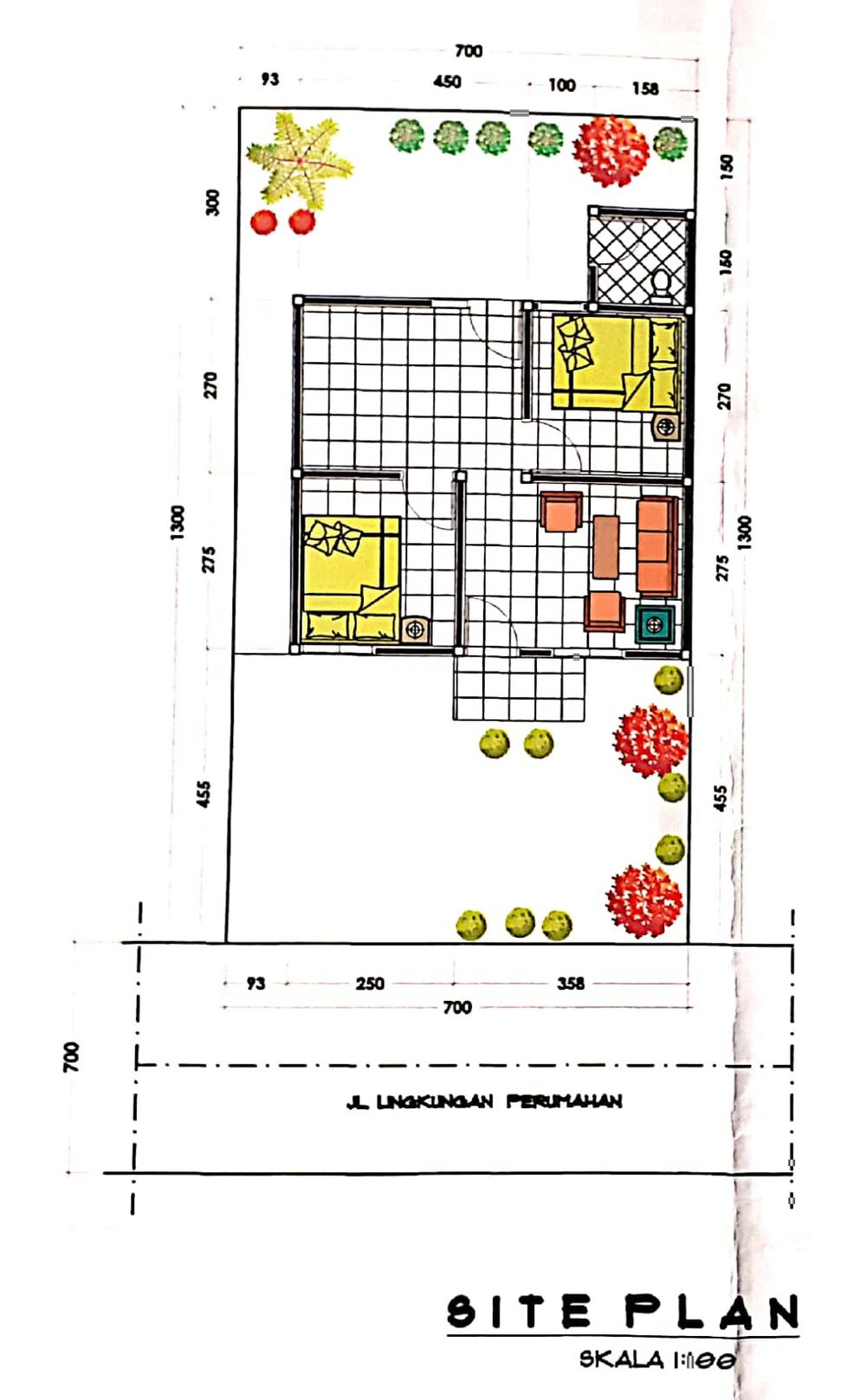 foto denah rumah tipe 36 M2 perumahan BUKIT ARSILA RESIDENCE
