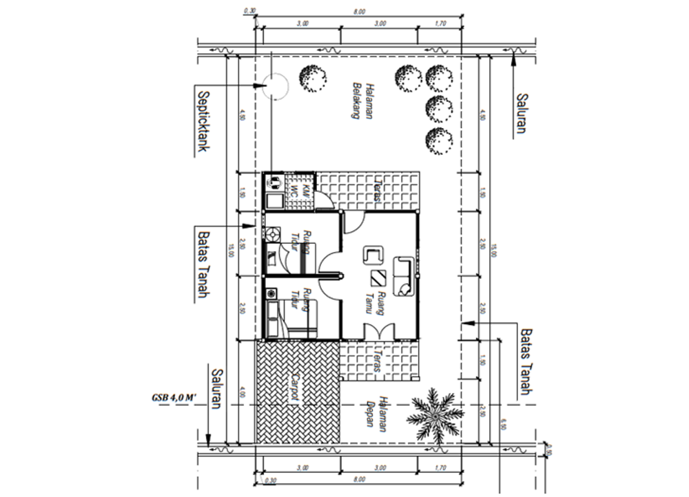 foto denah rumah tipe PS 36 perumahan PALM SQUARE