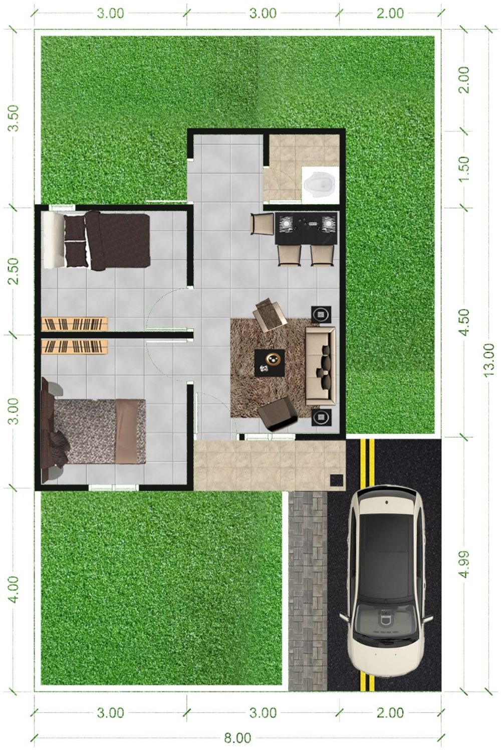 foto denah rumah tipe RSS perumahan Aksarah Muaro Residence