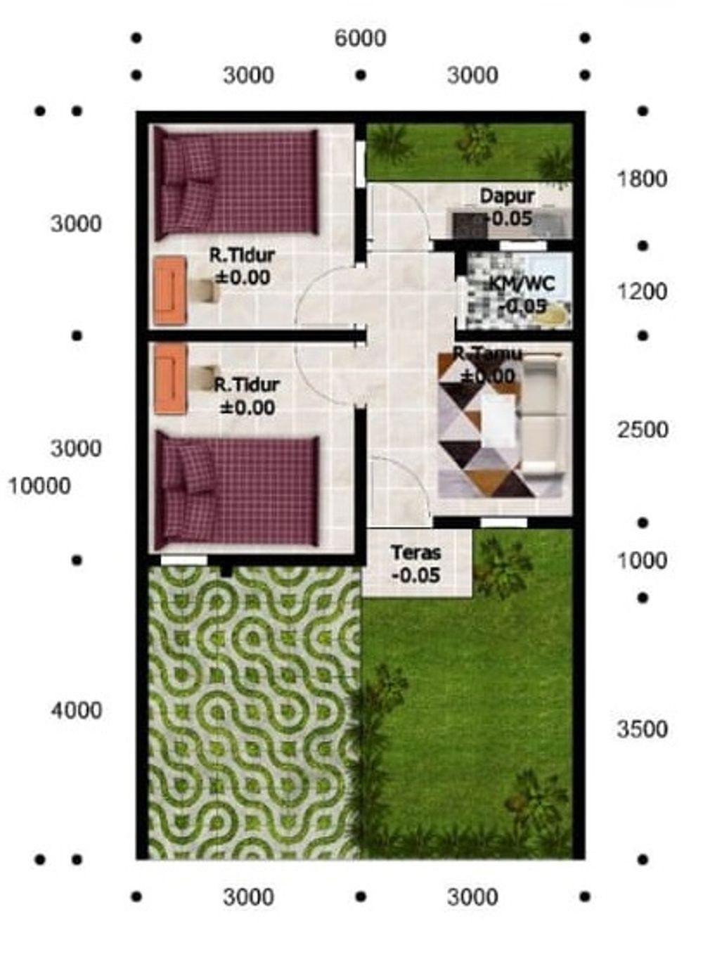 foto denah rumah tipe 30 perumahan PERUM GADING RANDU REGENCY