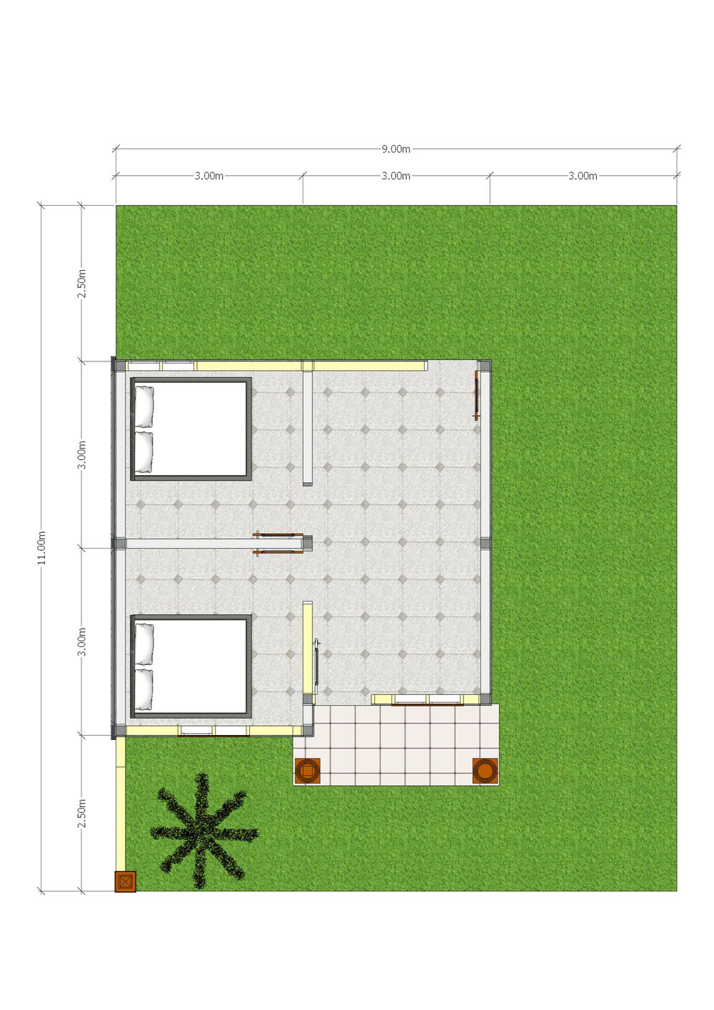 foto denah rumah tipe 36-150jt perumahan Griya Dimensi Tahap 4