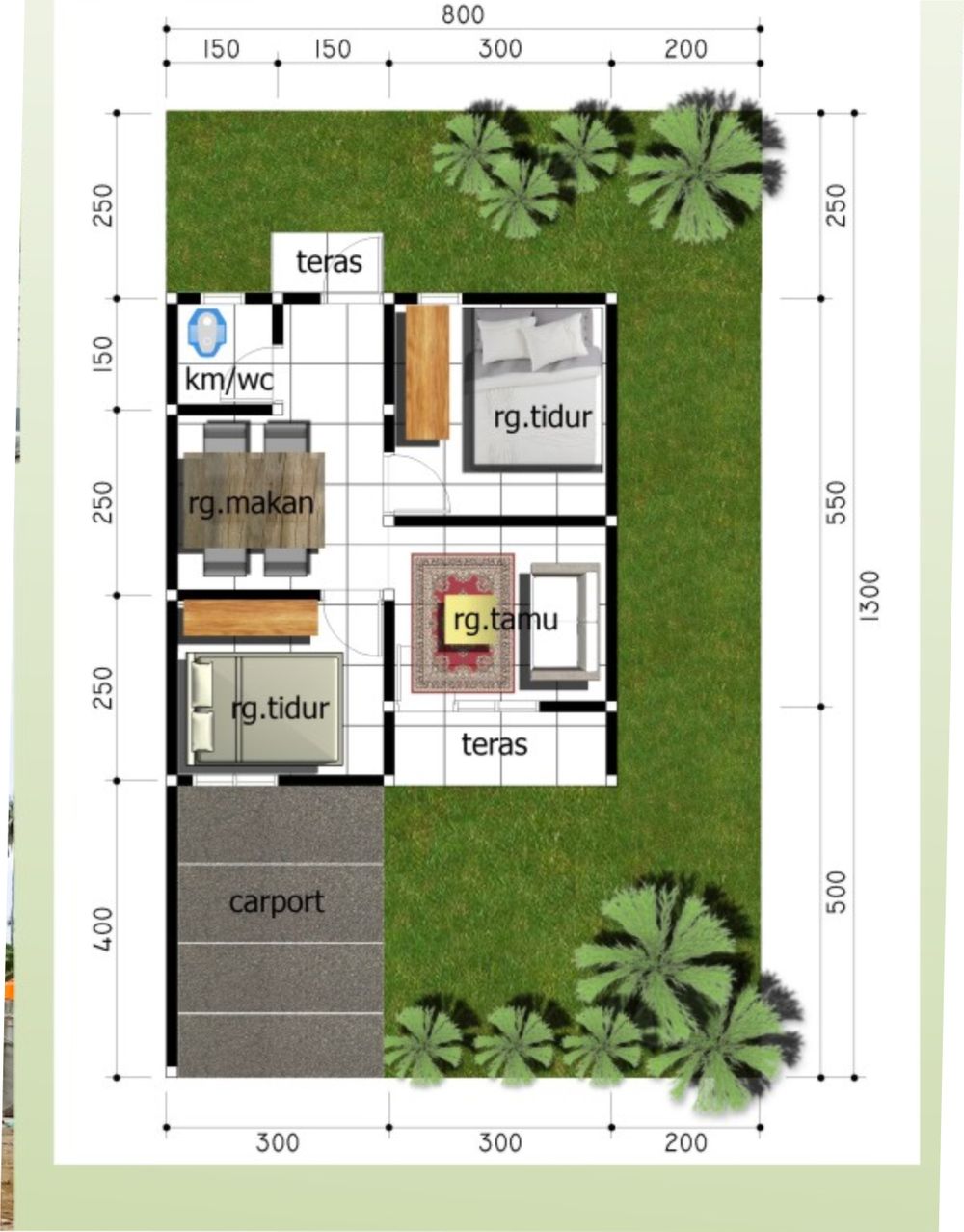 foto denah rumah tipe 36 perumahan THE GREEN LANDO 2 TAHAP 2