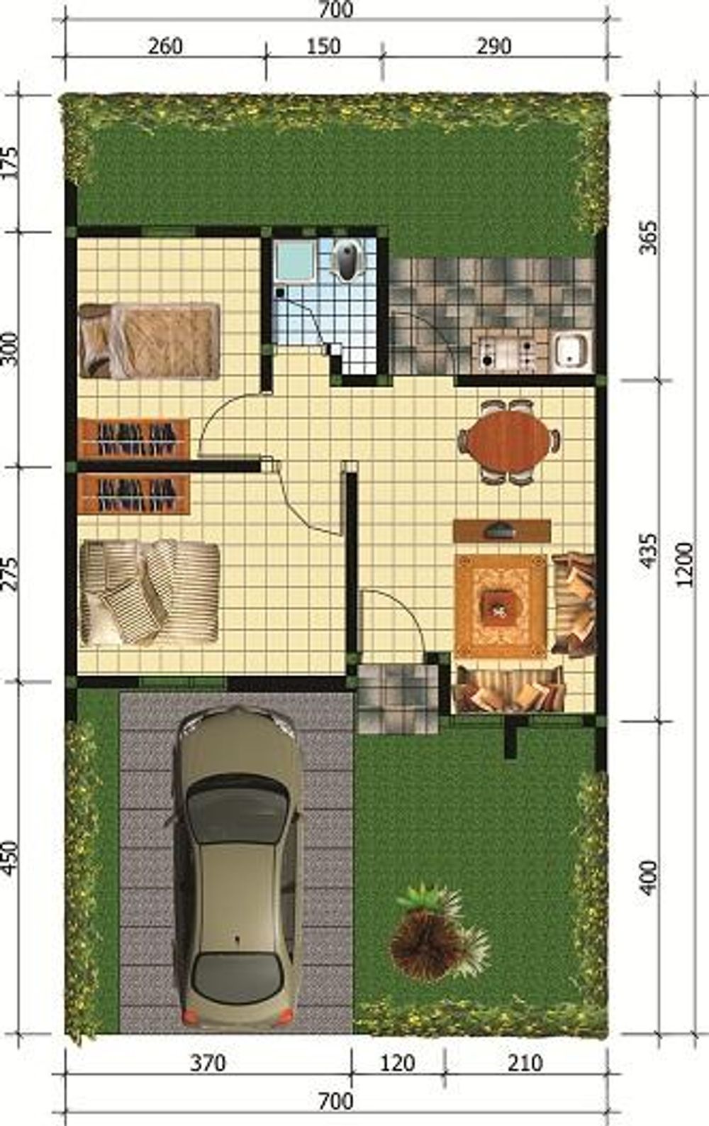 foto denah rumah tipe 27/72 perumahan CIPANAS RESIDENCE