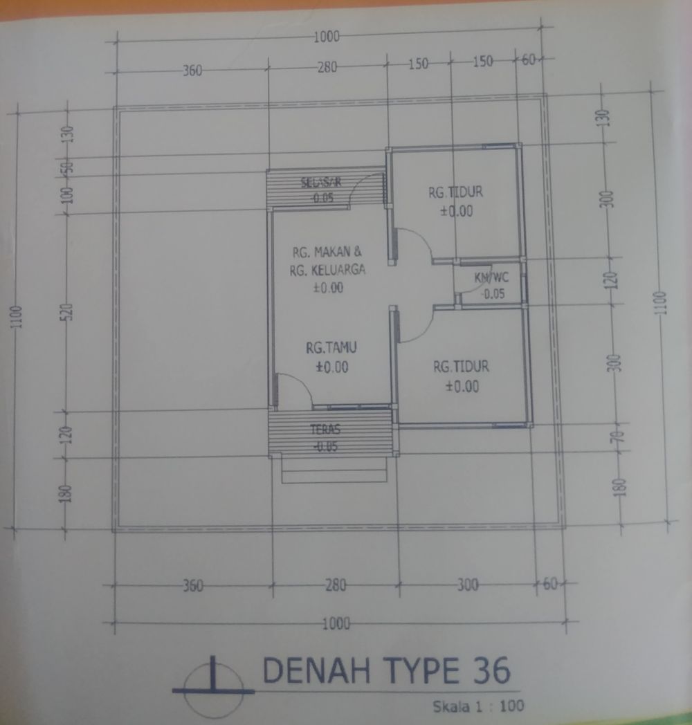 foto denah rumah tipe 36 perumahan Perum. Baumata Indah Permai