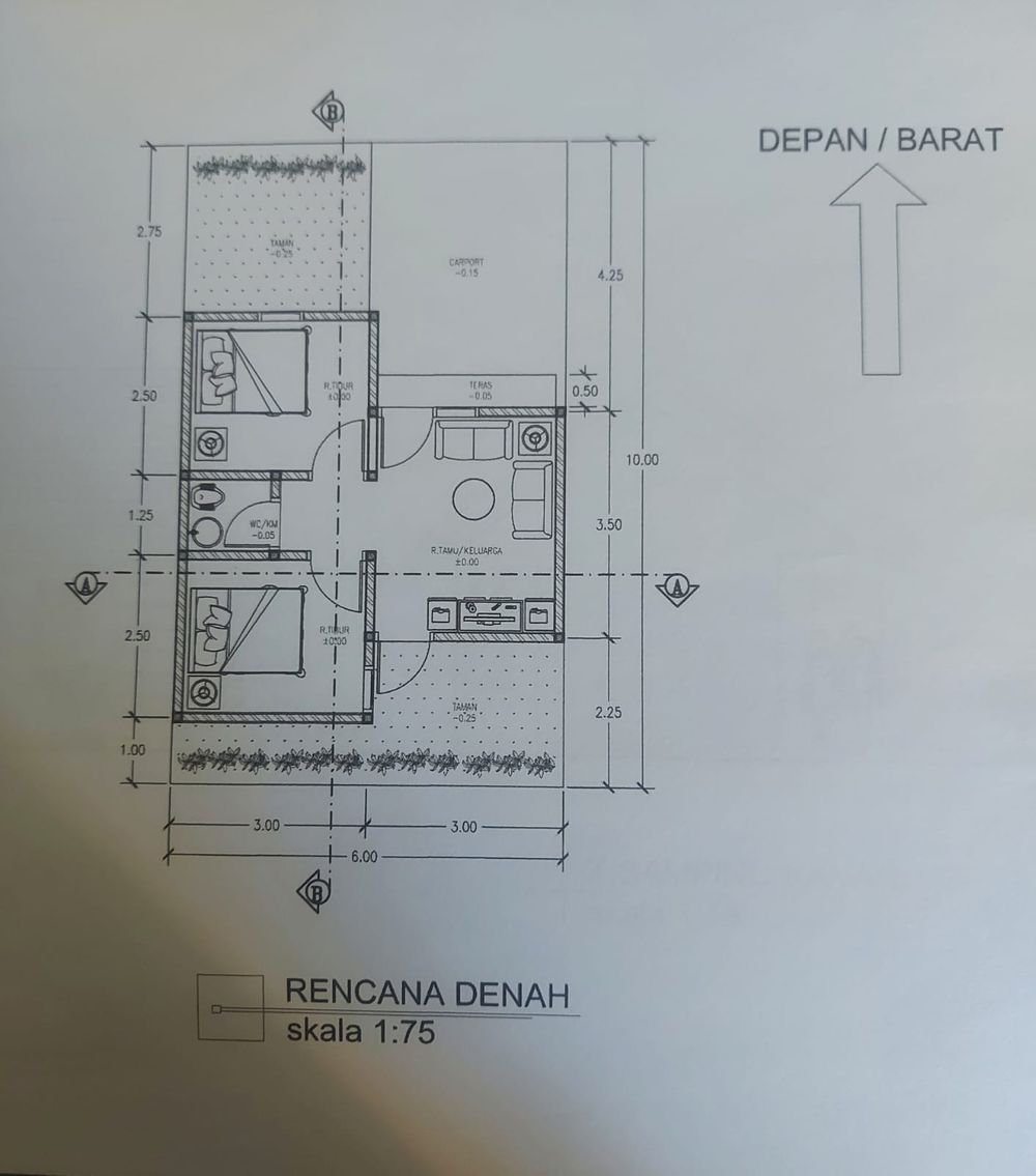 foto denah rumah tipe 30/60 perumahan Griya Harapan Sejahtera