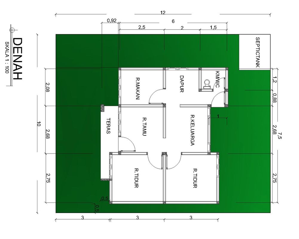 foto denah rumah tipe 45/120 m2 perumahan CALVARI RESINDANCE