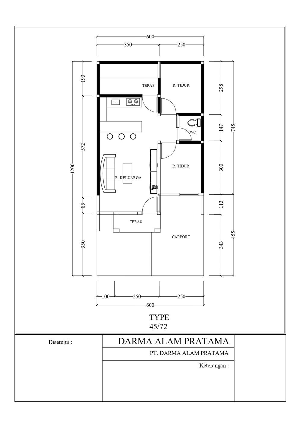 foto denah rumah tipe Komersil perumahan Darma Alam Pratama