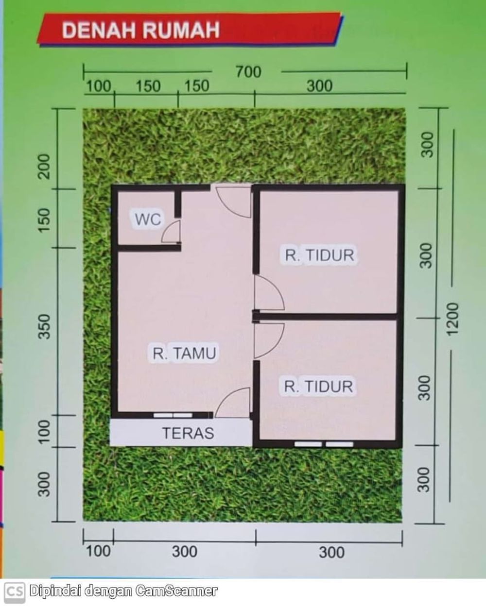 foto denah rumah tipe RHS 36 perumahan KANDIS ASRI