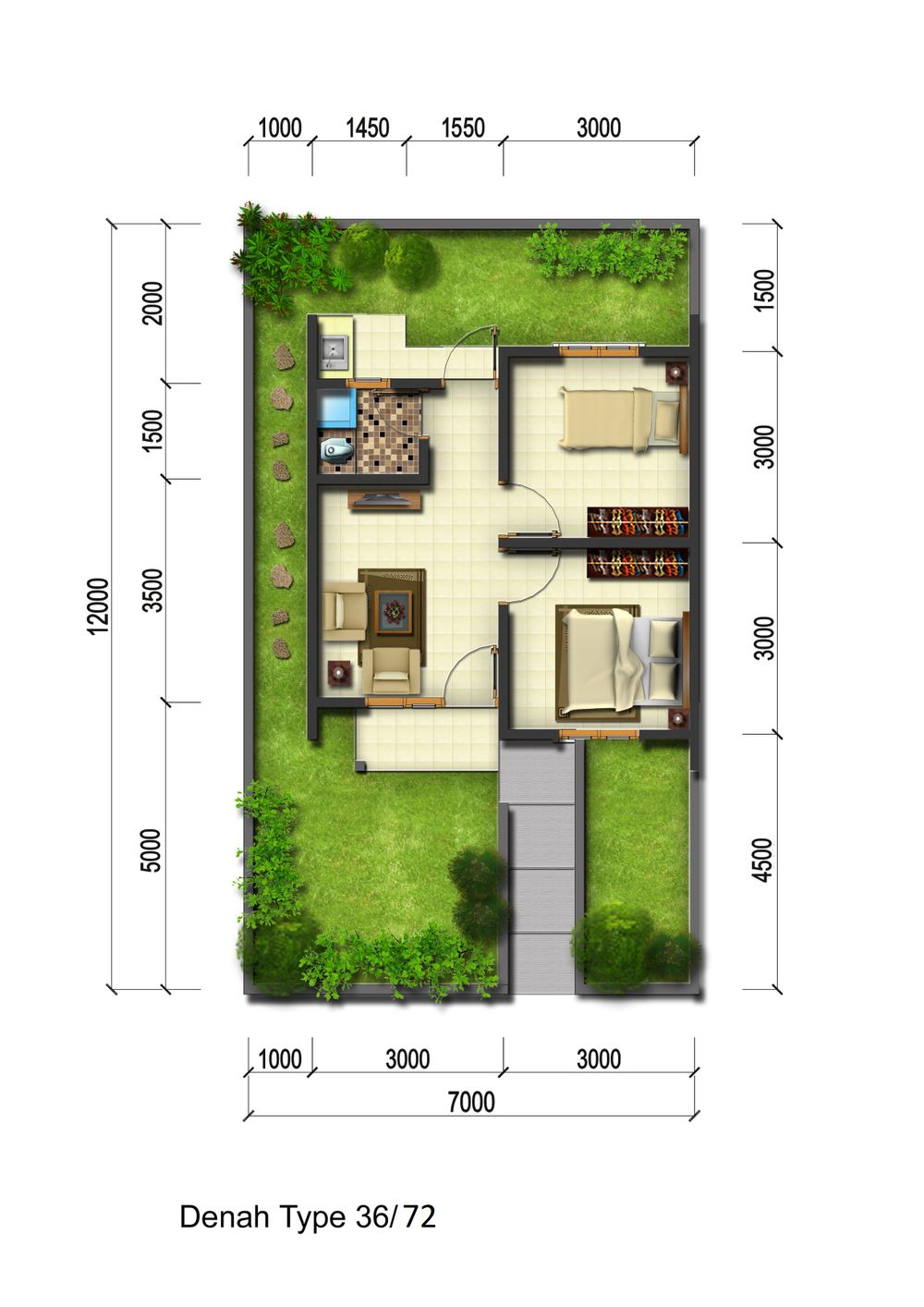 foto denah rumah tipe subsidi perumahan Bumi Nirwana Indah