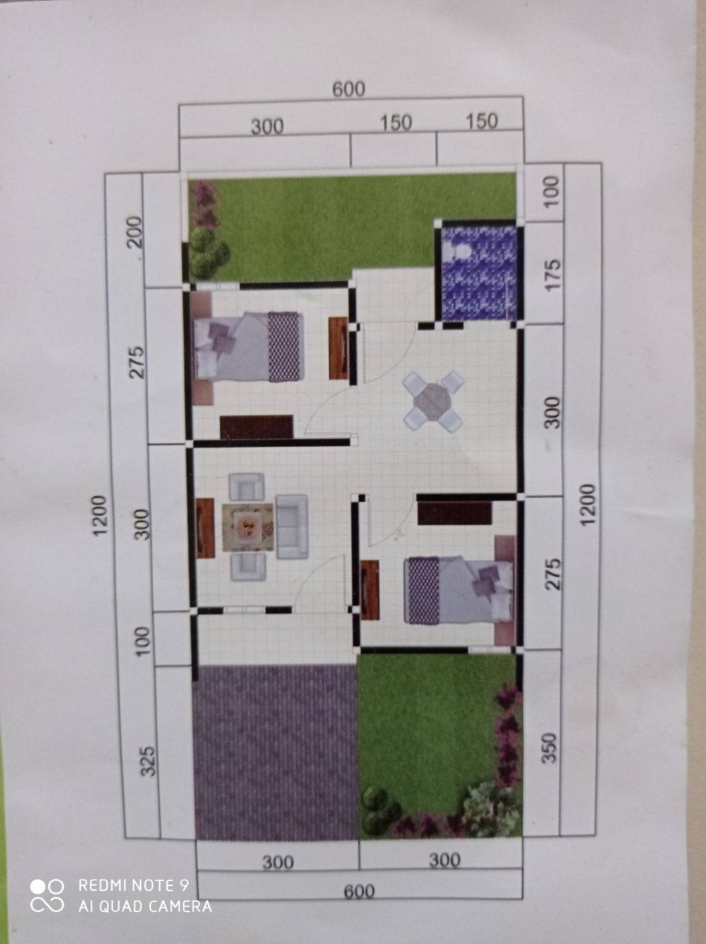 foto denah rumah tipe 36/72 perumahan GRIYA BUNGA MAYANG 2