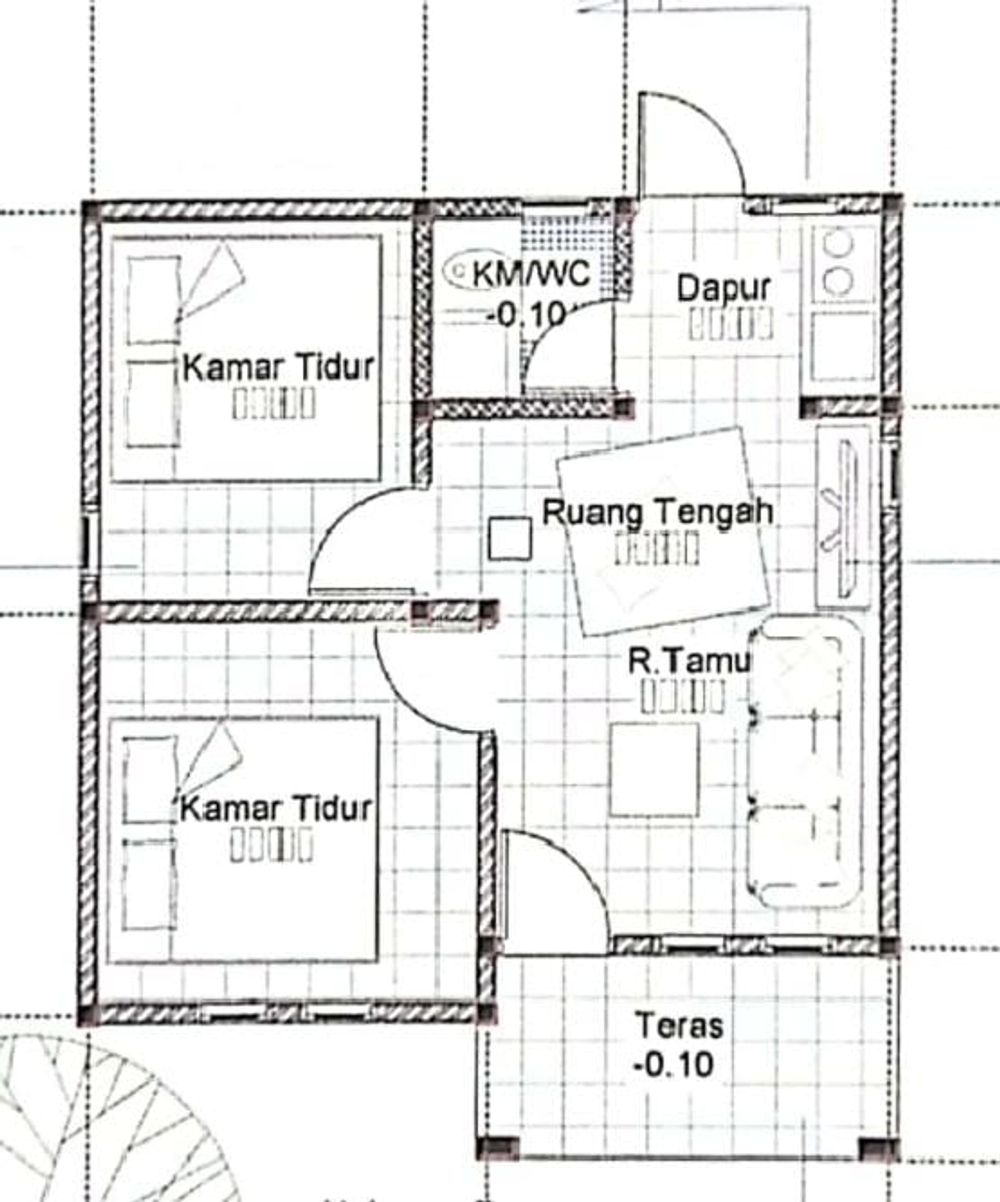 foto denah rumah tipe 36 perumahan BERKAH ALAM MANDIRI