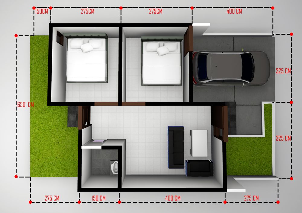 foto denah rumah tipe 36/71,5 m2 perumahan BALANIPA VILLAGE
