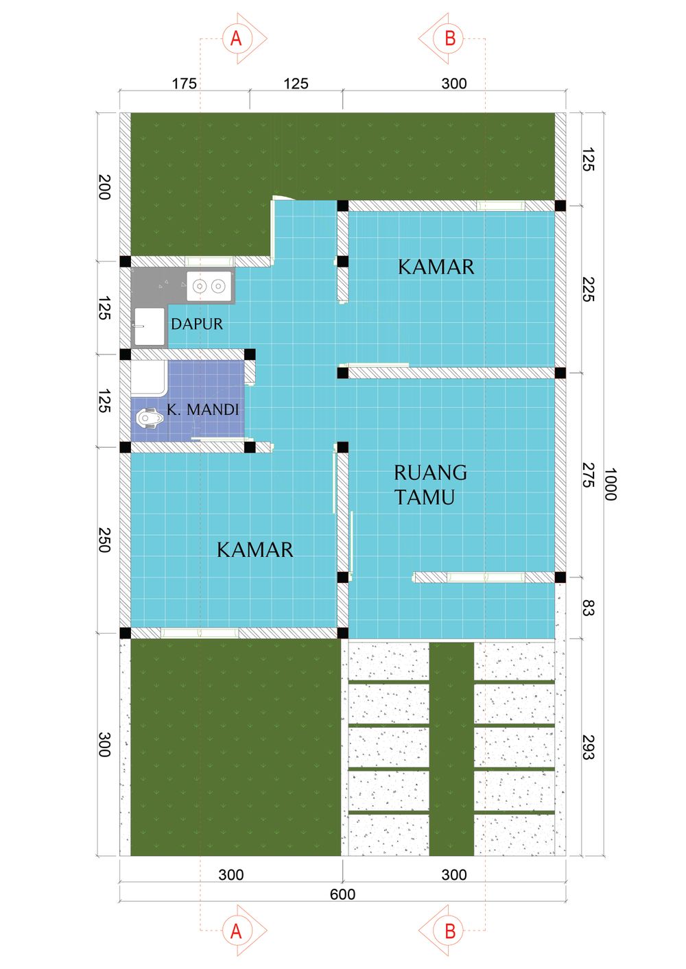 foto denah rumah tipe 30/60 perumahan GRIYA CIUJUNG ASRI