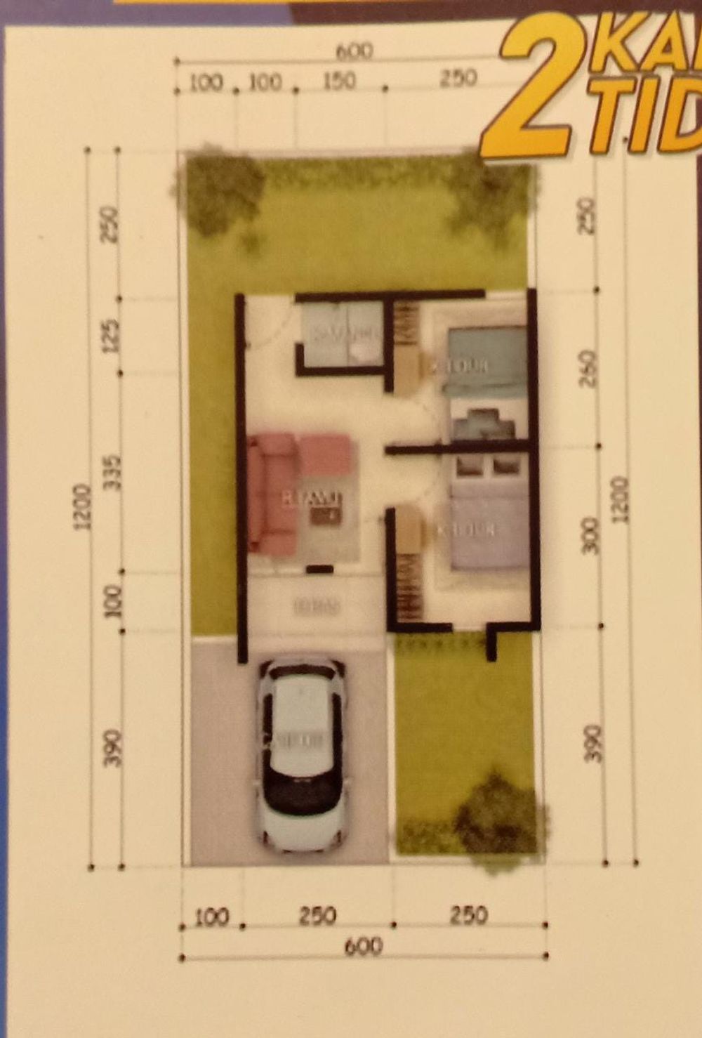 foto denah rumah tipe 28/72 perumahan MUARA MAJAYA