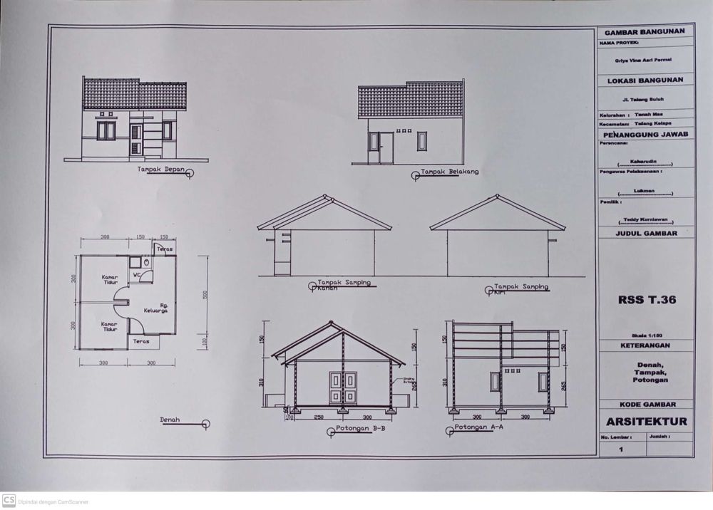 foto denah rumah tipe 36 perumahan GRIYA VINA ASRI PERMAI