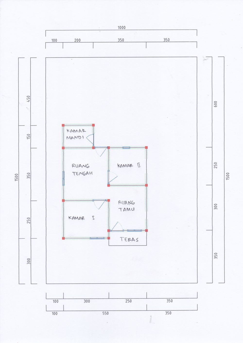 foto denah rumah tipe 36 Baru perumahan WISMA DANAU BIRU