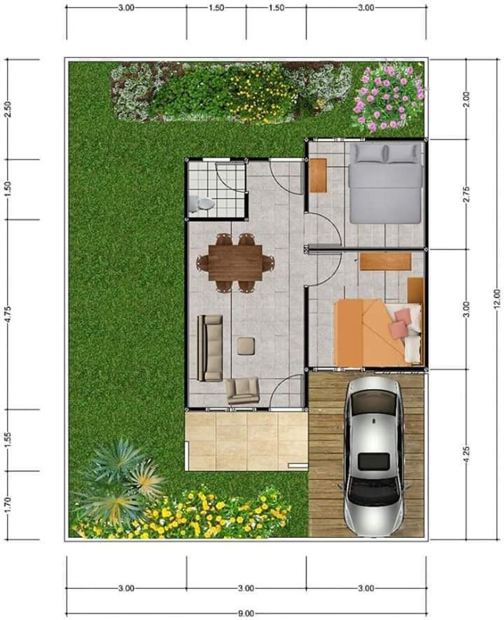foto denah rumah tipe 36 perumahan SORIBO HILLS