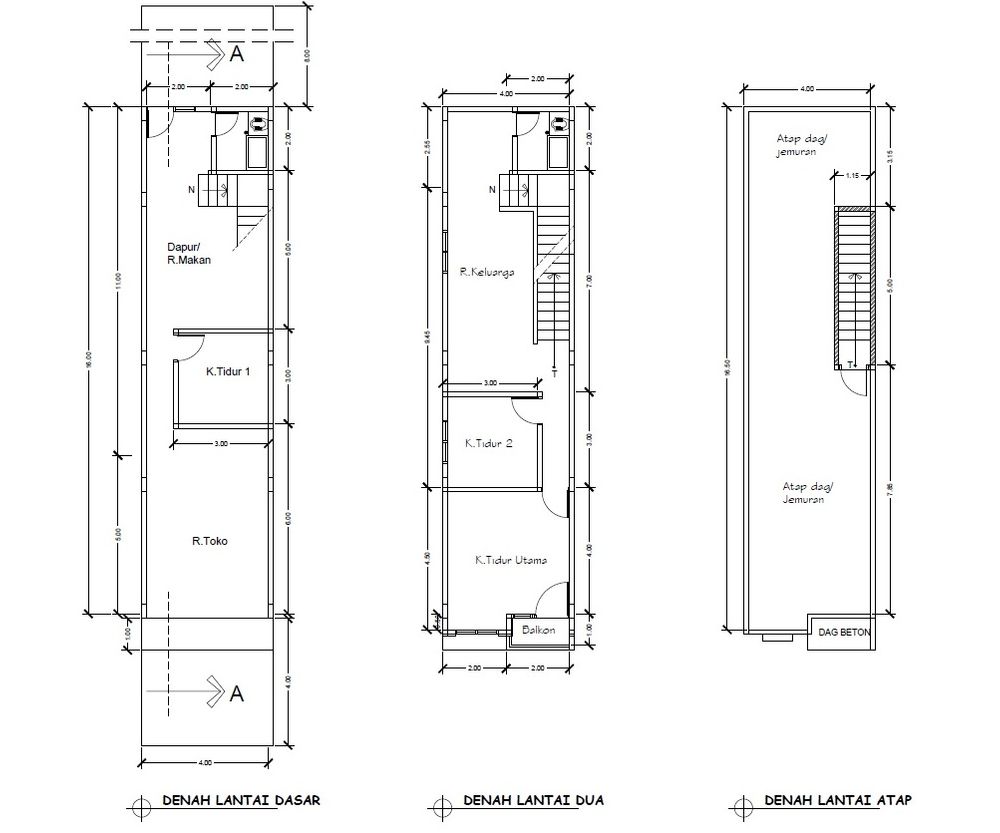 foto denah rumah tipe Ruko perumahan Glamour Mansion 3