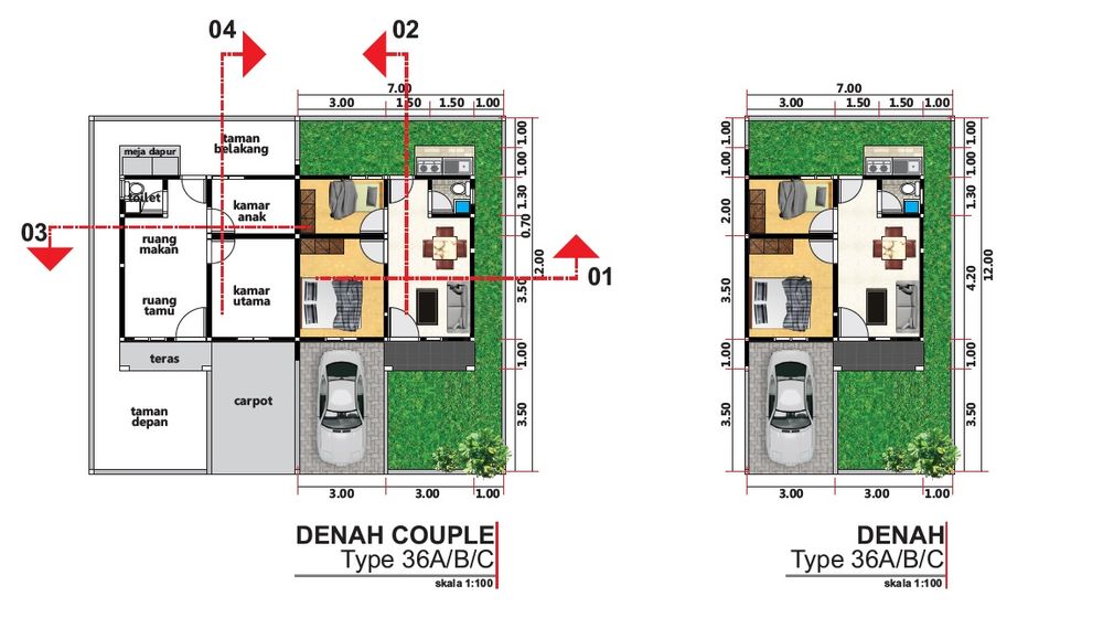 foto denah rumah tipe A perumahan Glamour Mansion 3